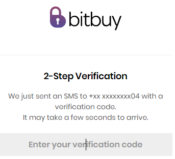 bitbuy account sign up confirm text code